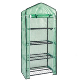 HAOYYE Durable Portable Greenhouse with Grid Shelves and Zippered Door, Metal Frame Plant Stand with PE Cover for Indoor Outdoor Gardening, Stable Multi Tier Greenhouse for Healthy Plant Growth